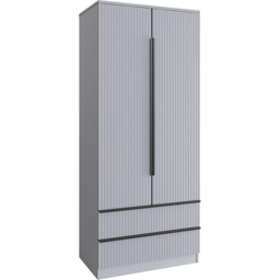 FWStyle Lania 2 Door 2 Drawer Dark Grey Scalloped Wardrobe - thumbnail 2
