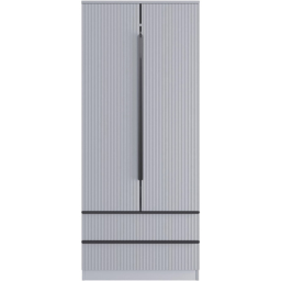 FWStyle Lania 2 Door 2 Drawer Dark Grey Scalloped Wardrobe - thumbnail 4
