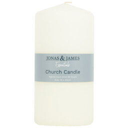 Jonas and James Essentials Church Candle White 85hr 10 x 20cm - thumbnail 1
