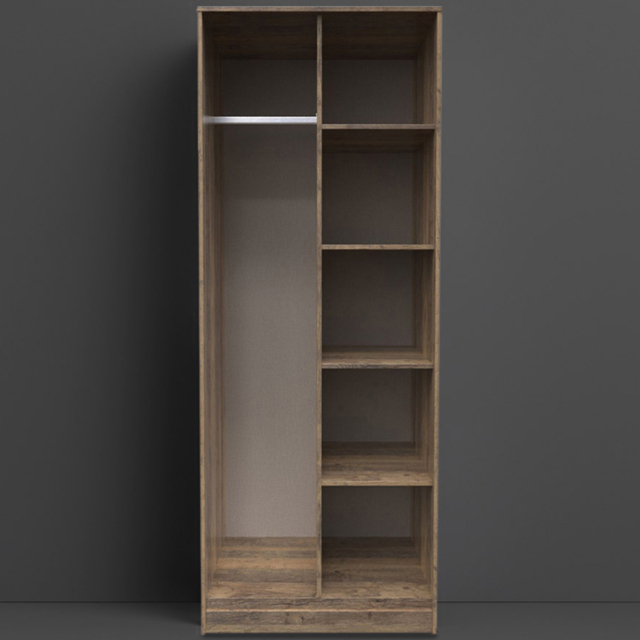 Crowndale Hong Kong Ready Assembled Vintage Oak Tall Open Wardrobe - image 1