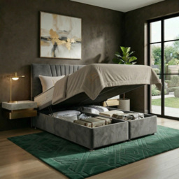 DS Living Vesper Grey Double Ottoman Bed - thumbnail 2