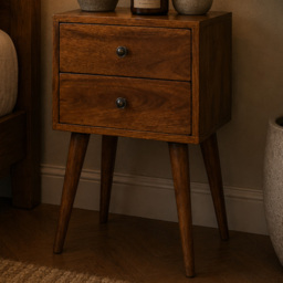 Artisan Furniture Chestnut 2 Drawer Solid Wood Mini Bedside Table - thumbnail 1