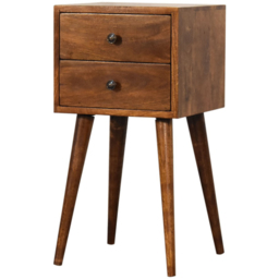 Artisan Furniture Chestnut 2 Drawer Solid Wood Mini Bedside Table - thumbnail 3