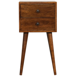 Artisan Furniture Chestnut 2 Drawer Solid Wood Mini Bedside Table - thumbnail 2