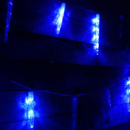 Premier Mains Powered 72 Blue LED Clear Cable Icicle String Light 6.9m - thumbnail 4