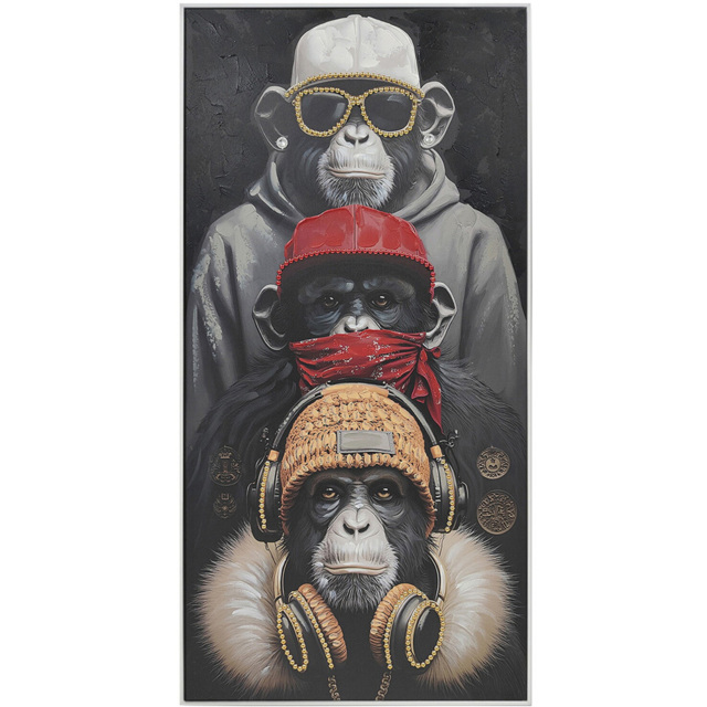 Trio of Wise Apes Framed Art - image 1