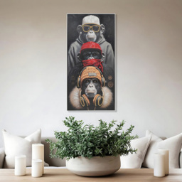 Trio of Wise Apes Framed Art - thumbnail 2