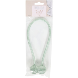 Woven Ball Magnet Tieback Sage - thumbnail 1