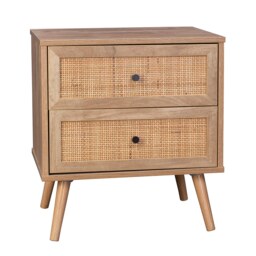 Kubu Rattan 2 Drawer Bedside Table - thumbnail 2