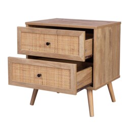 Kubu Rattan 2 Drawer Bedside Table - thumbnail 4