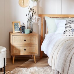 Kubu Rattan 2 Drawer Bedside Table - thumbnail 3