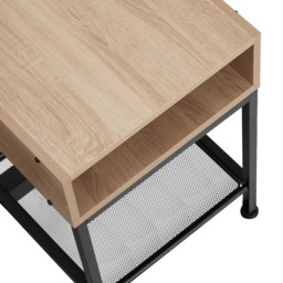 tectake Harlow Light Wood Oak 2 Shelf Sonoma Bedside Table - thumbnail 4