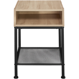 tectake Harlow Light Wood Oak 2 Shelf Sonoma Bedside Table - thumbnail 3