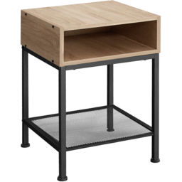 tectake Harlow Light Wood Oak 2 Shelf Sonoma Bedside Table - thumbnail 2