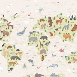 Origin Murals Children's World Map Multicolour Wall Mural - thumbnail 2