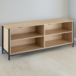 tectake Navan 4 Shelf Sonoma Oak TV Unit with 4 Cable Cutouts