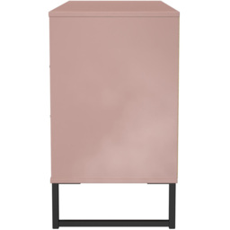 Crowndale Fluted 6 Drawer Kobe Pink Wide Chest of Drawers Ready Assembled - thumbnail 3