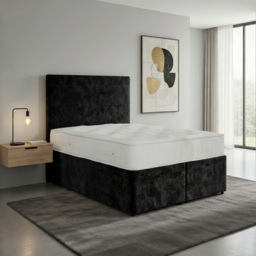 DS Living Muse Black King Size Plush Velvet Divan Bed - thumbnail 4