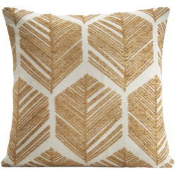 Alan Symonds Chenille Gold Geometric Forest Cushion with Polyester Filled Pad 45 x 45cm 4 Pack