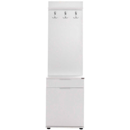 FWStyle White Single Door Single Drawer Coat Rack - thumbnail 2