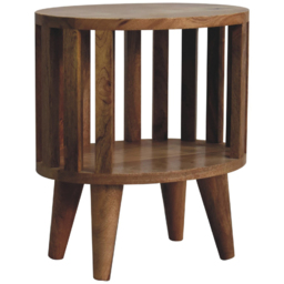 Artisan Furniture Ariella Brown Single Shelf Solid Wood Bedside Table - thumbnail 4