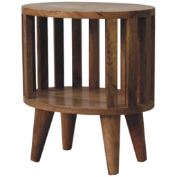 Artisan Furniture Ariella Brown Single Shelf Solid Wood Bedside Table - thumbnail 3
