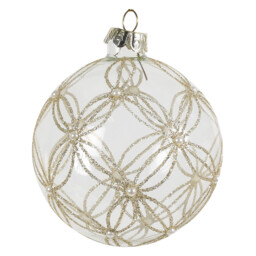Glitter Pearl Gold Beaded Bauble - thumbnail 1
