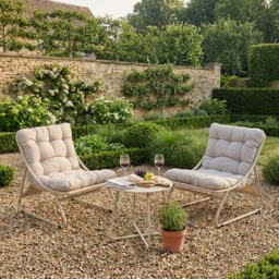 Outdoor Essentials Siesta Grey 2 Seater Sling Bistro Set - thumbnail 3