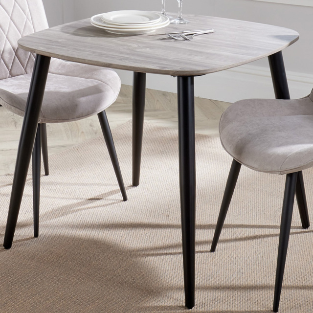 Core Products Aspen 2 Seater Square Dining Table Grey Oak Effect and Black - image 1
