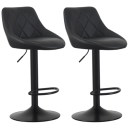 Stanley Black Adjustable Breakfast Bar Stool with Footrest Set of 2 - thumbnail 2