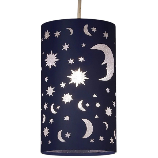 Kliving Midnight Navy Blue Moon and Stars Moonlight Pendant Light - image 1