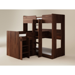 Flair Bode Oak and Walnut Triple Sleeper L-Shaped Bunk Bed - thumbnail 2