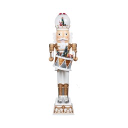 White and Gold Standing LED Nutcracker 130cm - thumbnail 3