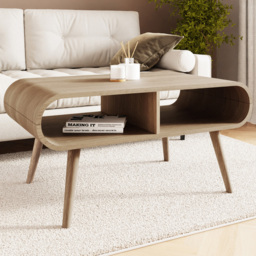 GFW Vionna Oak 2 Shelf Curved Coffee Table