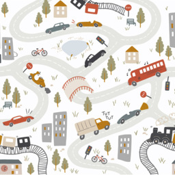 Grandeco Roomblush Cars 6 Lane Wall Mural - thumbnail 2