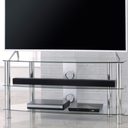 TTAP Vantage 2 Shelf Chrome TV Stand 1050mm