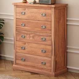 Cabinet Bits Tirolo 5 Drawer Chest of Drawers with Brass Drop Handle