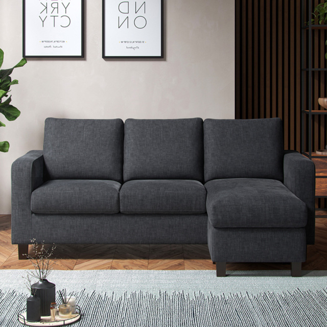 York Grey Turin 3 Seater Reversible L Shaped Corner Sofa - image 1