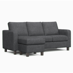 York Grey Turin 3 Seater Reversible L Shaped Corner Sofa - thumbnail 3