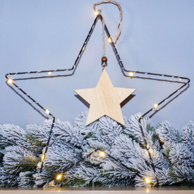 Xmas Haus Black Metal LED Christmas Star Silhouette 33cm - image 1