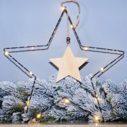 Xmas Haus Black Metal LED Christmas Star Silhouette 33cm - thumbnail 1