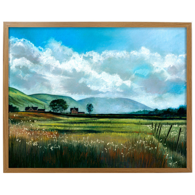 Laura Ashley Countryside Scene Wooden Frame Wall Art 50 x 70cm - image 1