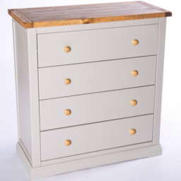 Loreo 4 Drawer Light Grey Chest of Drawers with Wood Knobs - thumbnail 4