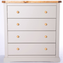 Loreo 4 Drawer Light Grey Chest of Drawers with Wood Knobs - thumbnail 3