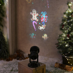 Black 4 Bright White LED Christmas Projector Light