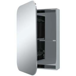 Atlanta Silver Bathroom Mirror Cabinet - thumbnail 4