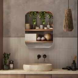 Atlanta Silver Bathroom Mirror Cabinet - thumbnail 3