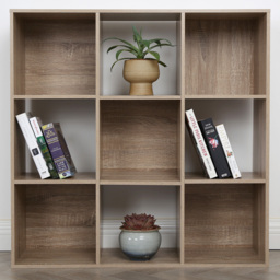 Jane 9 Shelf Oak Cube Storage Unit - thumbnail 1