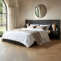 SOLACE+CO Taylor Black King Size Hotel Ottoman Bed with Side Table