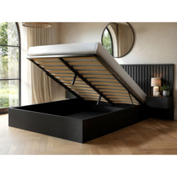 SOLACE+CO Taylor Black King Size Hotel Ottoman Bed with Side Table - thumbnail 3